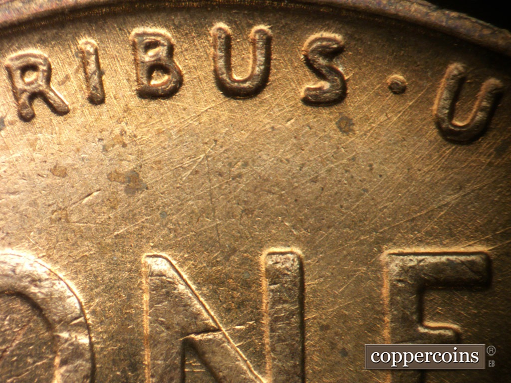 Die-stage A marker on 1950P•1DR•002 showing Doubling seen on PLURIBUS.