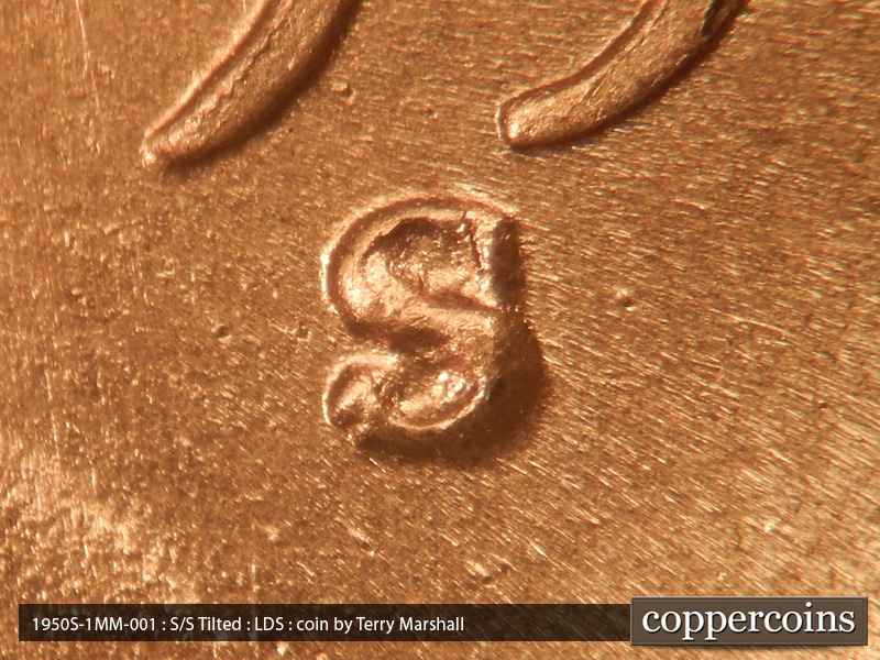 Die-stage C marker on 1950S•1MM•001 (1950 Repunched Mint Mark).