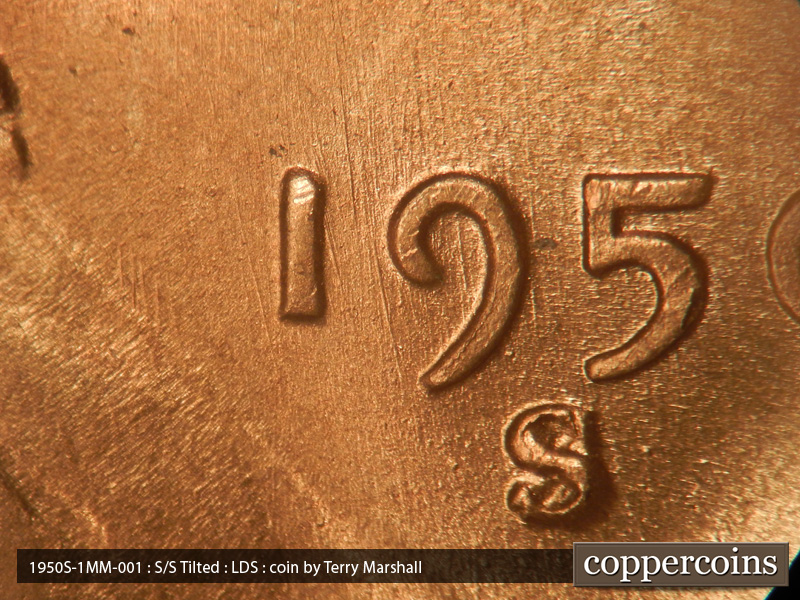 Die-stage C marker on 1950S•1MM•001 (1950 Repunched Mint Mark).