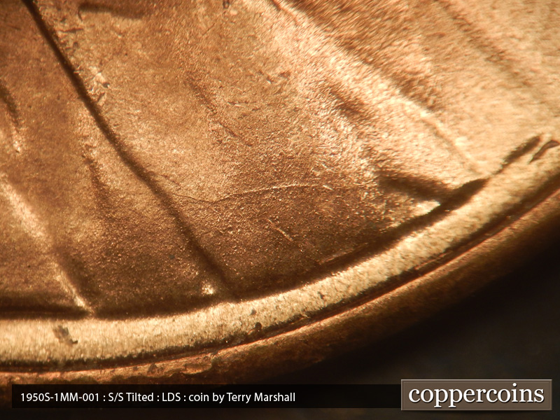 Die-stage C marker on 1950S•1MM•001 (1950 Repunched Mint Mark).