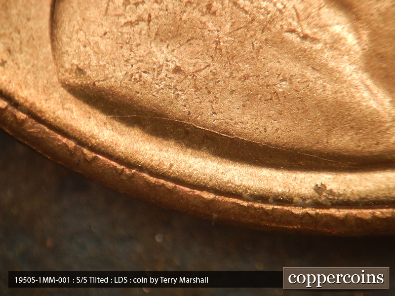 Die-stage C marker on 1950S•1MM•001 (1950 Repunched Mint Mark).