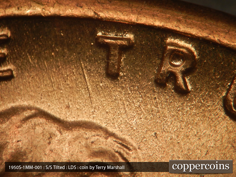 Die-stage C marker on 1950S•1MM•001 (1950 Repunched Mint Mark).