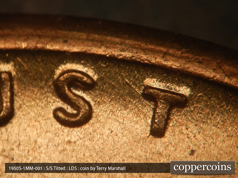 Die-stage C marker on 1950S•1MM•001 (1950 Repunched Mint Mark).