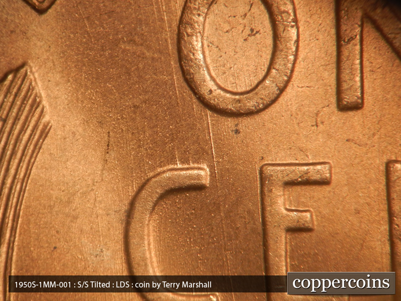 Die-stage C marker on 1950S•1MM•001 (1950 Repunched Mint Mark).