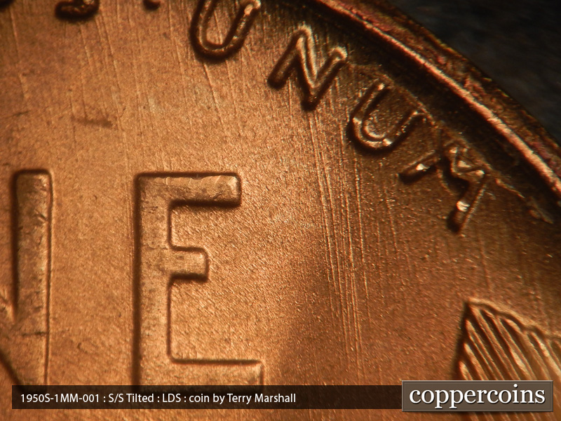 Die-stage C marker on 1950S•1MM•001 (1950 Repunched Mint Mark).