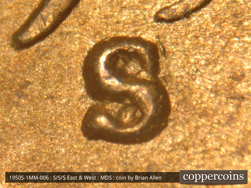 1950 Lincoln cent obverse, CopperCoins die 1950S•1MM•006.
