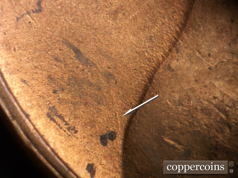 Die-stage C marker on 1950S•1MM•011 (1950 Repunched Mint Mark).