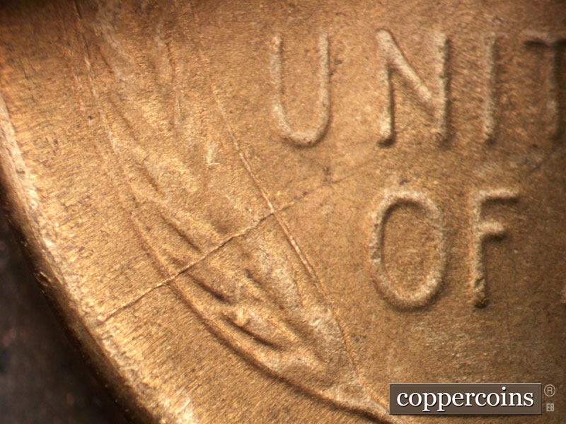 Die-stage B marker on 1950S•1MM•015 (1950 Repunched Mint Mark).
