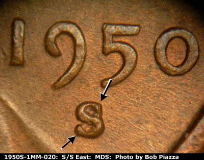 1950 Lincoln cent obverse, CopperCoins die 1950S•1MM•020.
