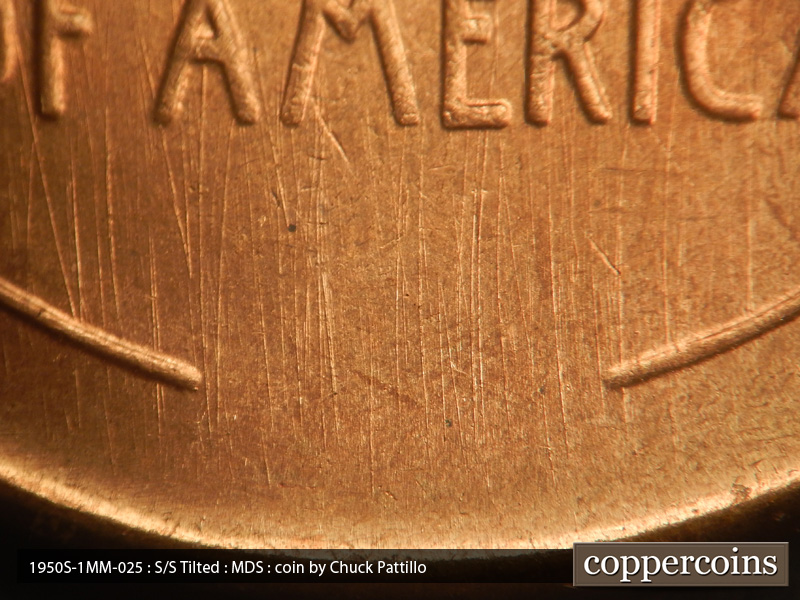 Die-stage B marker on 1950S•1MM•025 (1950 Repunched Mint Mark).