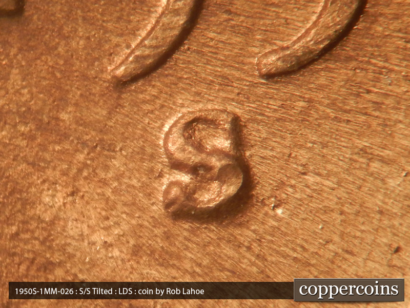 Die-stage C marker on 1950S•1MM•026 (1950 Repunched Mint Mark).