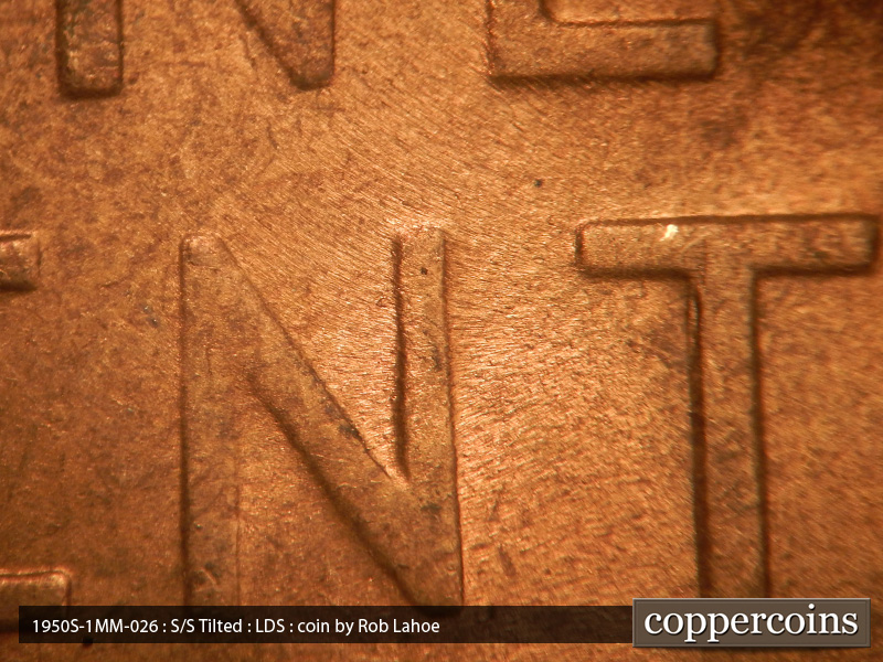 Die-stage C marker on 1950S•1MM•026 (1950 Repunched Mint Mark).