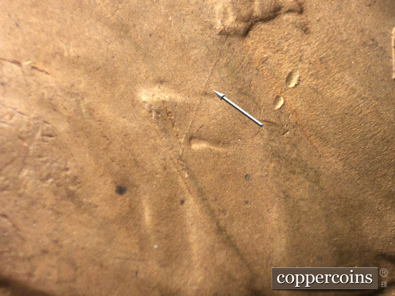 Die-stage C marker on 1950S•1MM•028 (1950 Repunched Mint Mark).