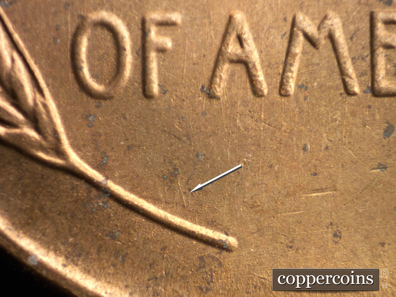 Die-stage C marker on 1950S•1MM•028 (1950 Repunched Mint Mark).