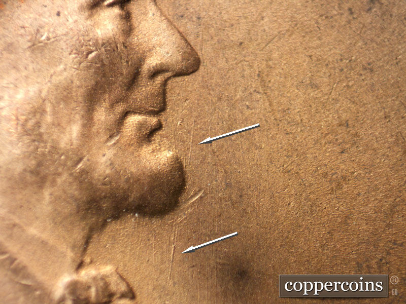 Die-stage C marker on 1950S•1MM•029 (1950 Repunched Mint Mark).