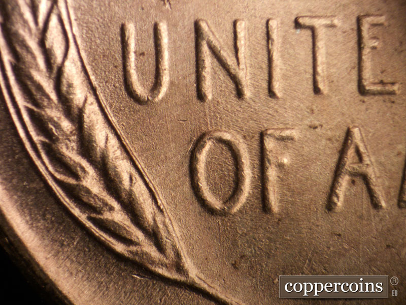 Die-stage B marker on 1950S•1MM•033 (1950 Repunched Mint Mark).