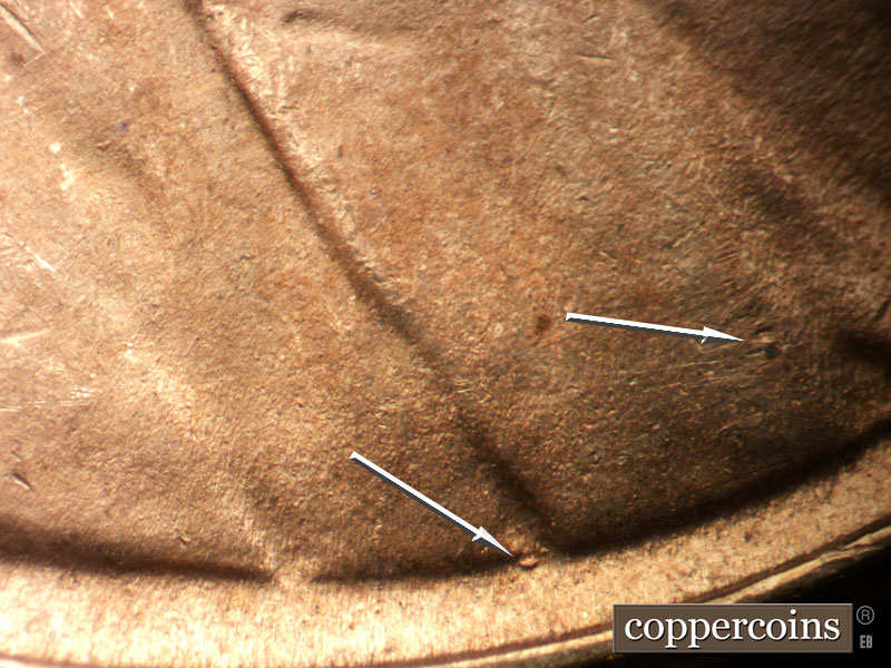 Die-stage C marker on 1950S•1MM•035 (1950 Repunched Mint Mark).
