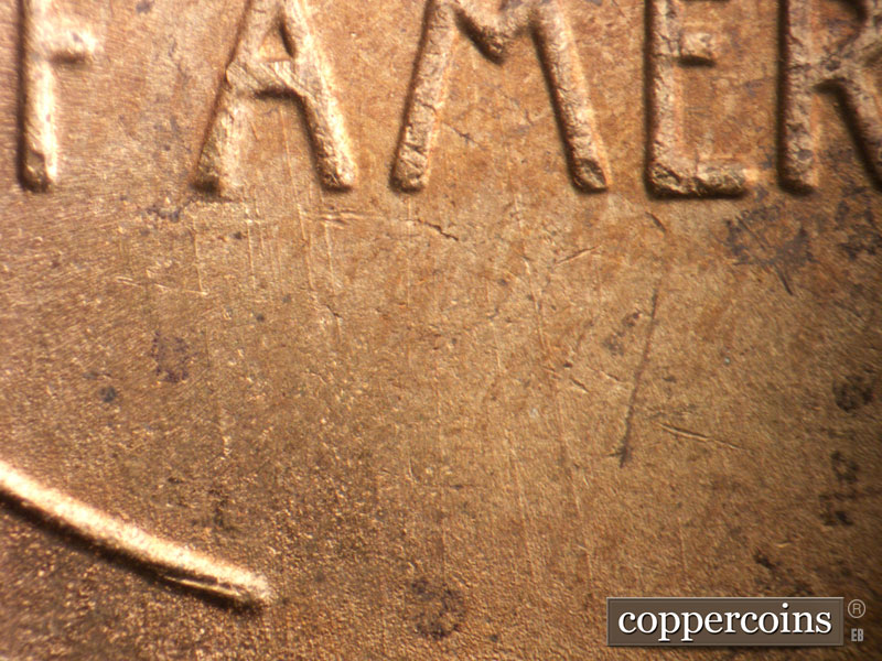 Die-stage B marker on 1950S•1MM•038 (1950 Repunched Mint Mark).