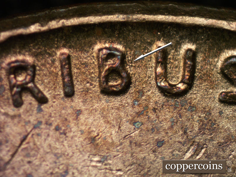 Die-stage C marker on 1950S•1MM•038 (1950 Repunched Mint Mark).