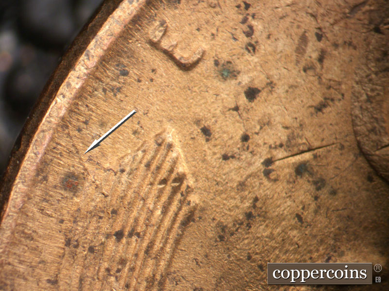 Die-stage C marker on 1950S•1MM•039 (1950 Repunched Mint Mark).