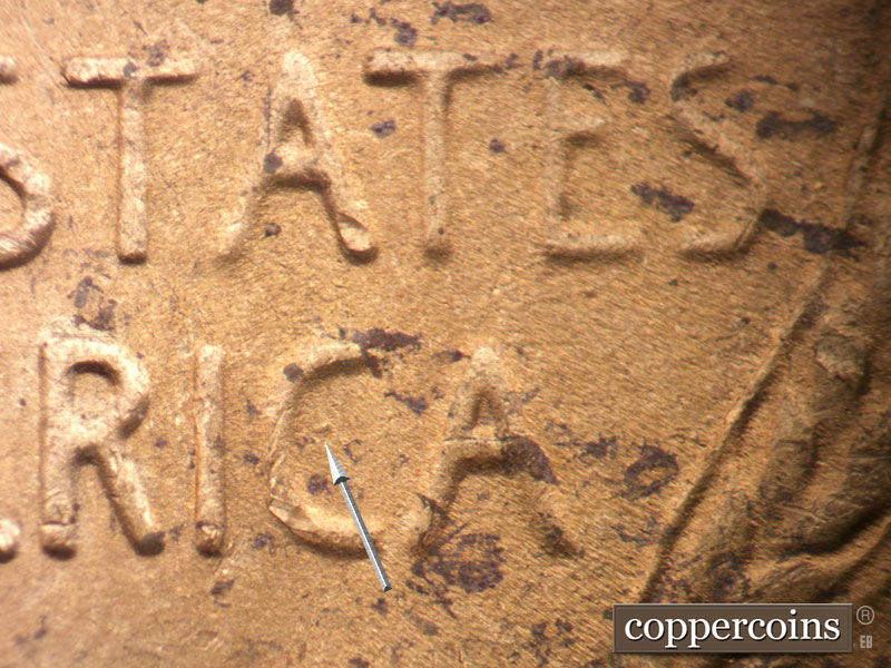 Die-stage C marker on 1950S•1MM•039 (1950 Repunched Mint Mark).