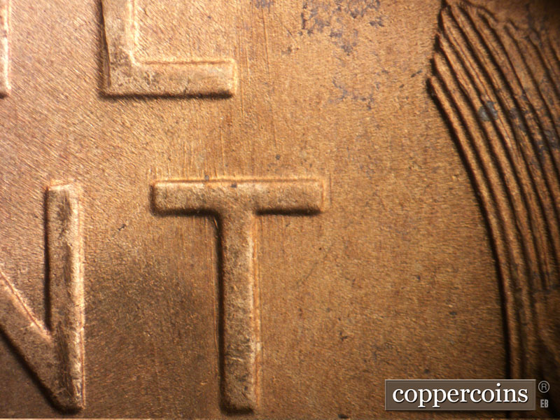 Die-stage B marker on 1950S•1MM•040 (1950 Repunched Mint Mark).