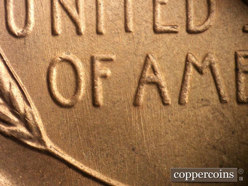 Die-stage B marker on 1950S•1MM•041 (1950 Repunched Mint Mark).