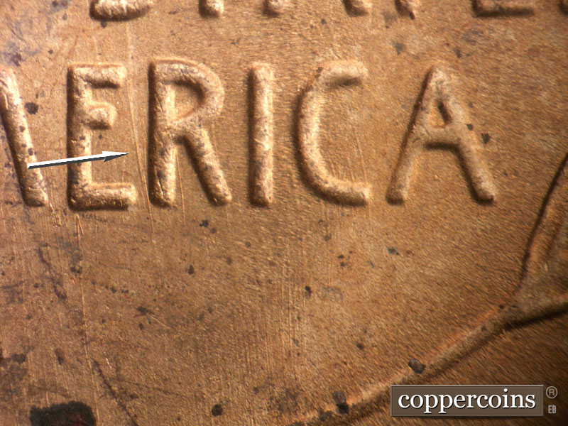 Die-stage B marker on 1950S•1MM•042 (1950 Repunched Mint Mark).
