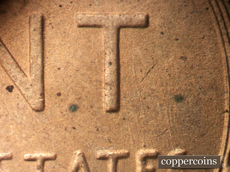 Die-stage B marker on 1950S•1MM•043 (1950 Repunched Mint Mark).