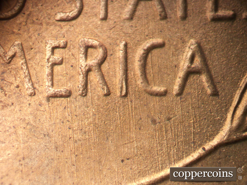 Die-stage B marker on 1950S•1MM•043 (1950 Repunched Mint Mark).