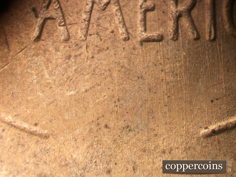 Die-stage B marker on 1950S•1MM•043 (1950 Repunched Mint Mark).