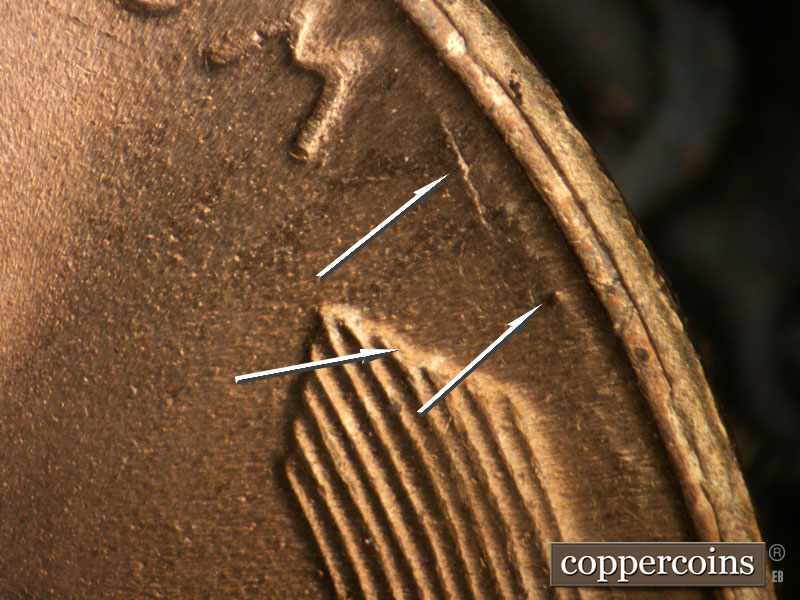 Die-stage B marker on 1950S•1MM•044 (1950 Repunched Mint Mark).