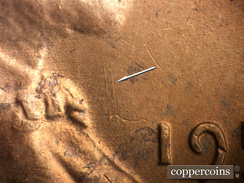 Die-stage B marker on 1950S•1MM•046 (1950 Repunched Mint Mark).