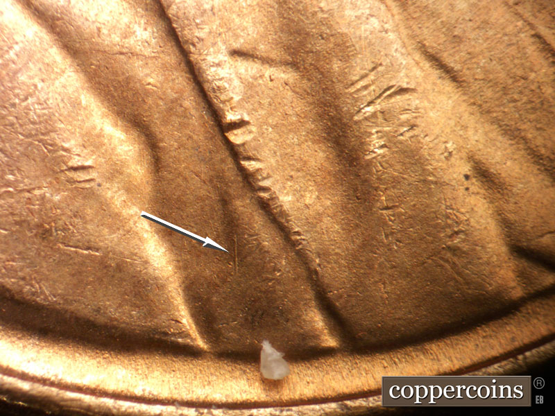 Die-stage B marker on 1950S•1MM•047 (1950 Repunched Mint Mark).