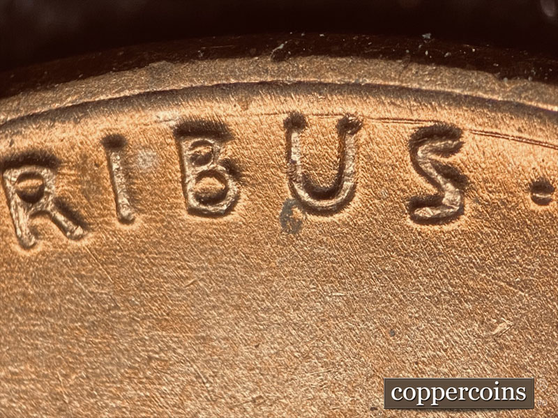 Die-stage B marker on 1951D•1DO•003 (1951 Doubled Die Obverse).