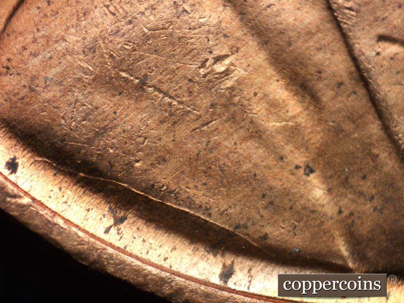 Die-stage B marker on 1951D•1MM•005 (1951 Repunched Mint Mark).