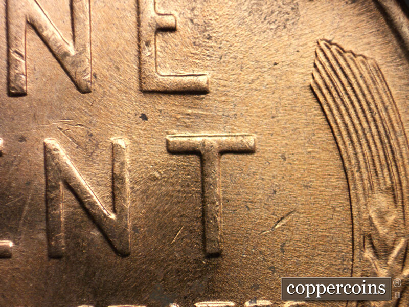 Die-stage C marker on 1951D•1MM•006 (1951 Repunched Mint Mark).