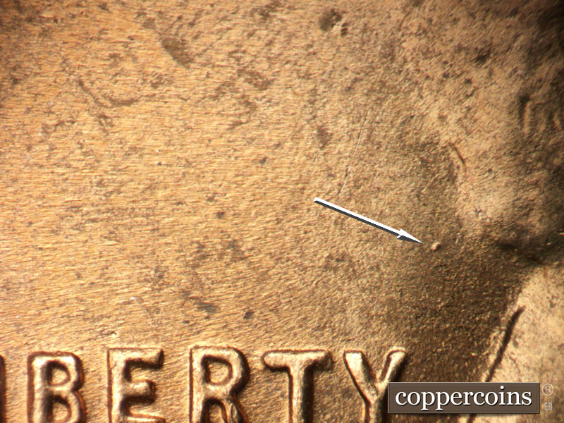 Die-stage B marker on 1951D•1MM•007 (1951 Repunched Mint Mark).