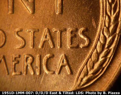 Die-stage C marker on 1951D•1MM•007 (1951 Repunched Mint Mark).