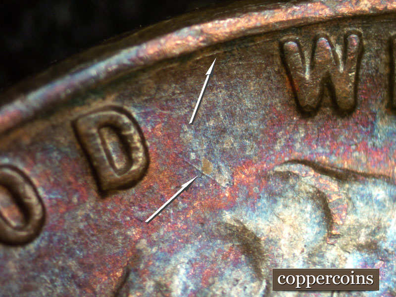 Die-stage A marker on 1951D•1MM•013 (1951 Repunched Mint Mark).