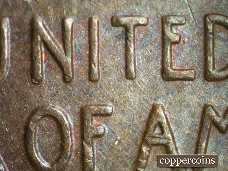 Die-stage A marker on 1951D•1MM•013 (1951 Repunched Mint Mark).