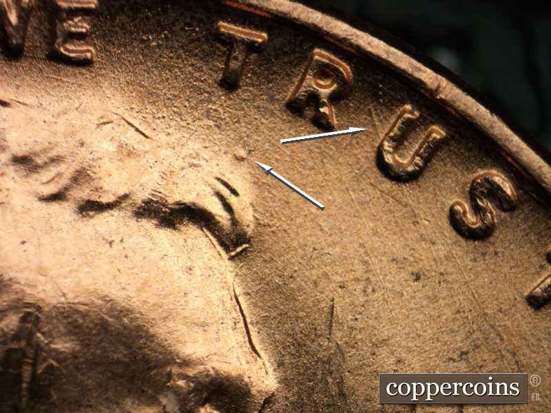 Die-stage B marker on 1951D•1MM•013 (1951 Repunched Mint Mark).