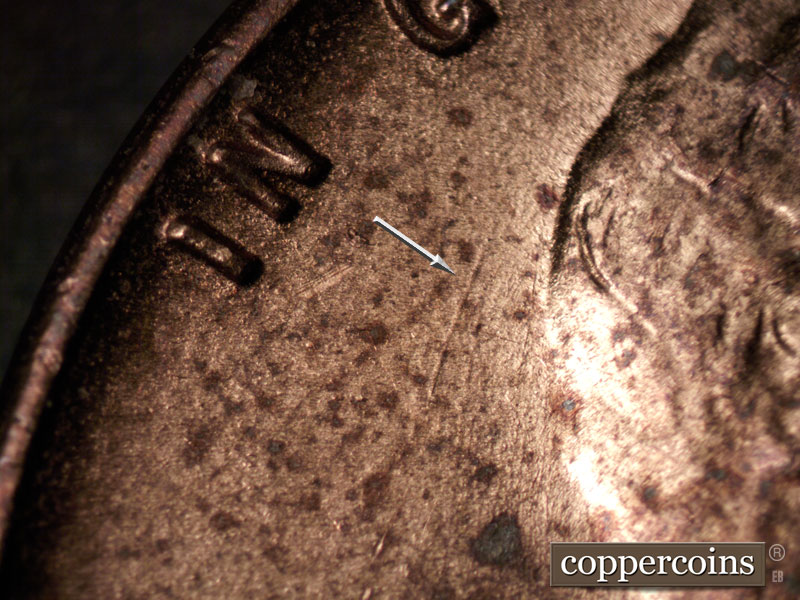 Die-stage C marker on 1951D•1MM•015 (1951 Repunched Mint Mark).