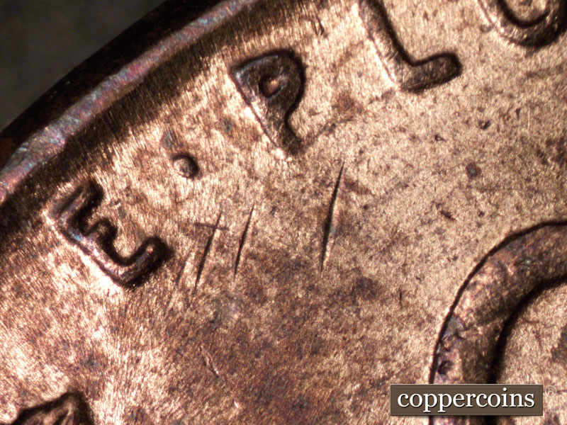 Die-stage C marker on 1951D•1MM•015 (1951 Repunched Mint Mark).