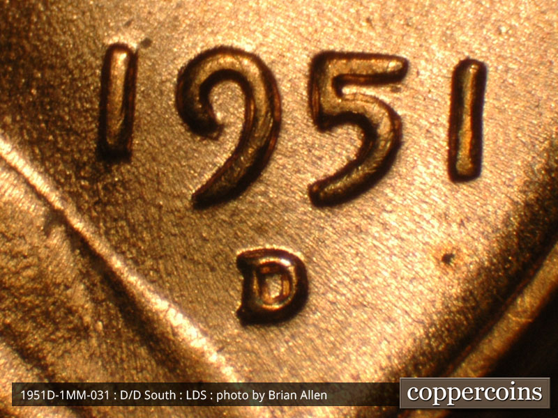 Die-stage C marker on 1951D•1MM•031 (1951 Repunched Mint Mark).