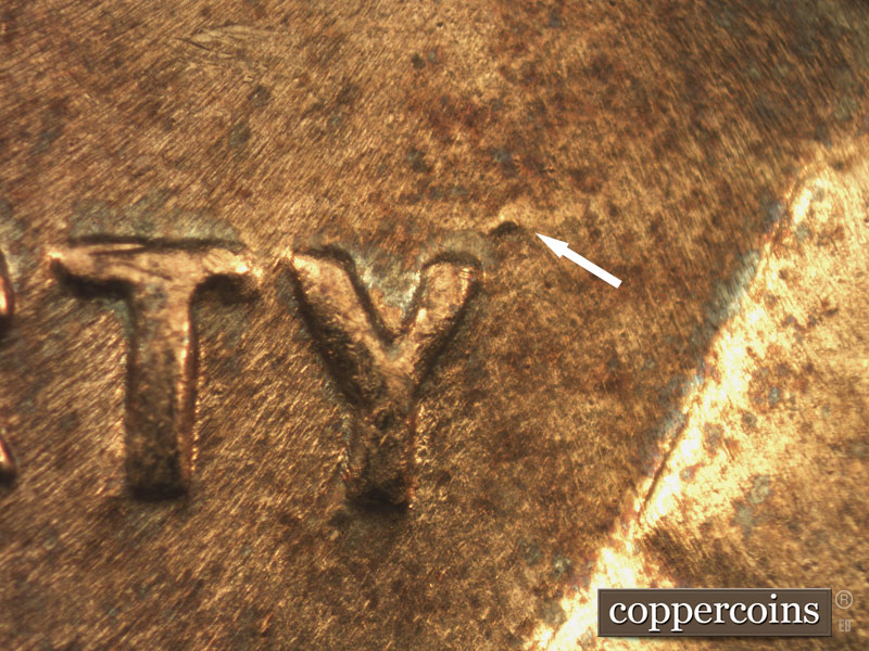 Die-stage B marker on 1951D•1MM•032 (1951 Repunched Mint Mark).