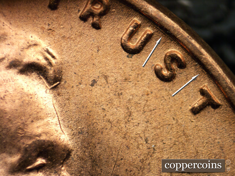Die-stage B marker on 1951D•1MM•034 (1951 Repunched Mint Mark).