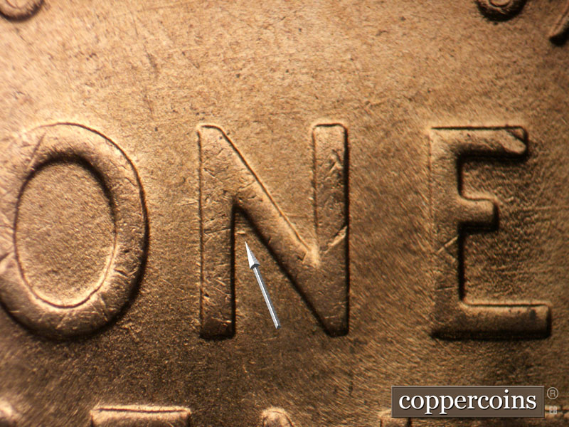 Die-stage C marker on 1951D•1MM•034 (1951 Repunched Mint Mark).