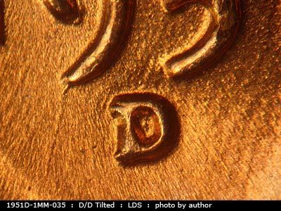 Die-stage C marker on 1951D•1MM•035 (1951 Repunched Mint Mark).