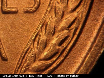 Die-stage C marker on 1951D•1MM•035 (1951 Repunched Mint Mark).